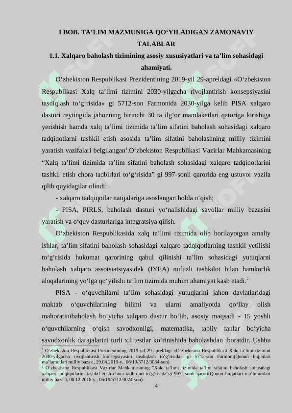 Ta’lim sifatini baholashning xalqaro tizimi 4