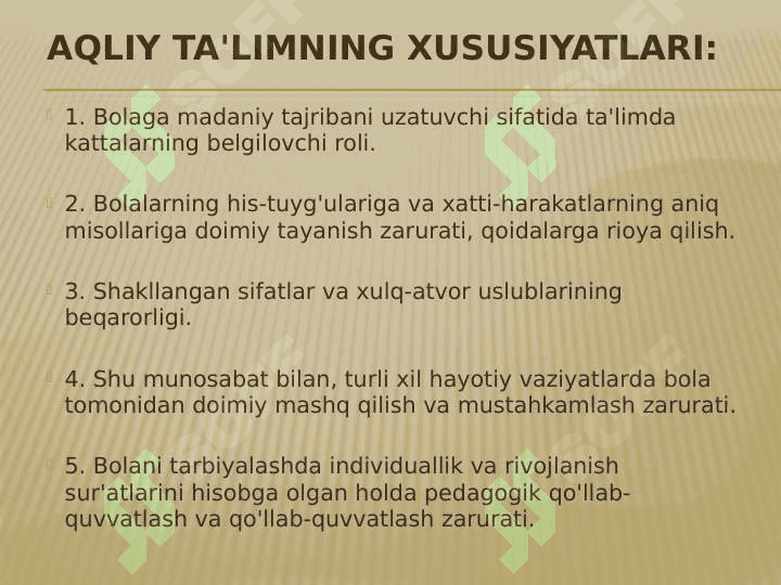 Maktabgacha yoshdagi bolalarni AQLIY tarbiyalash 7
