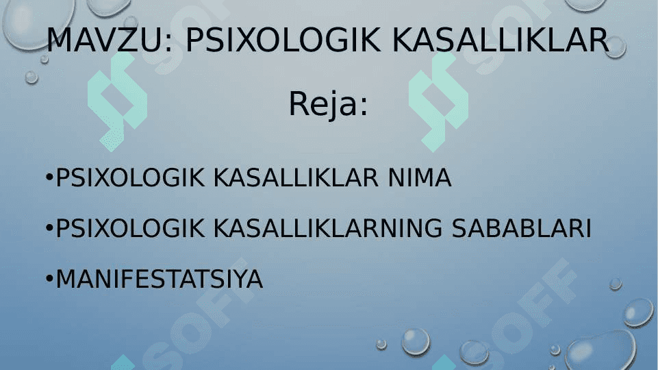 Psixologik kasalliklar 2