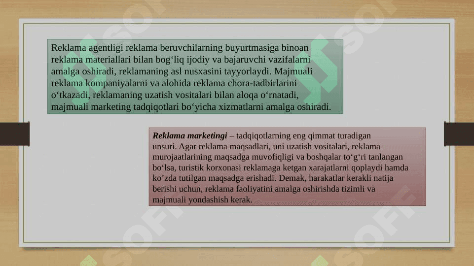 Reklama- marketing kommunikatsiyasining asosiy unsuri 8