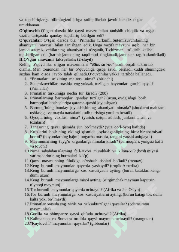 Sutemizuvchilar  sinfiga  mansub  chorva  mollari. 2