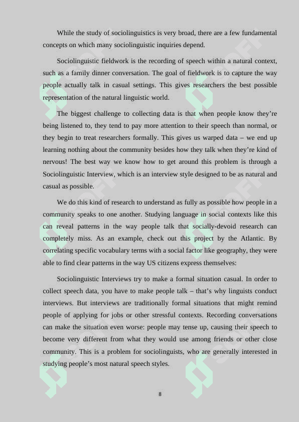 Sociolinguistics and its studies 8