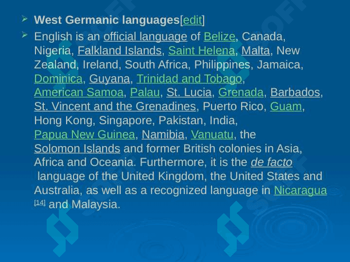 Specific features of Western Germanic languages 3
