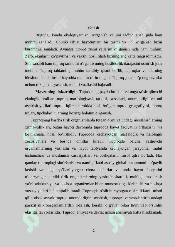 Tuproqning tuzilishi va tarkibi 2