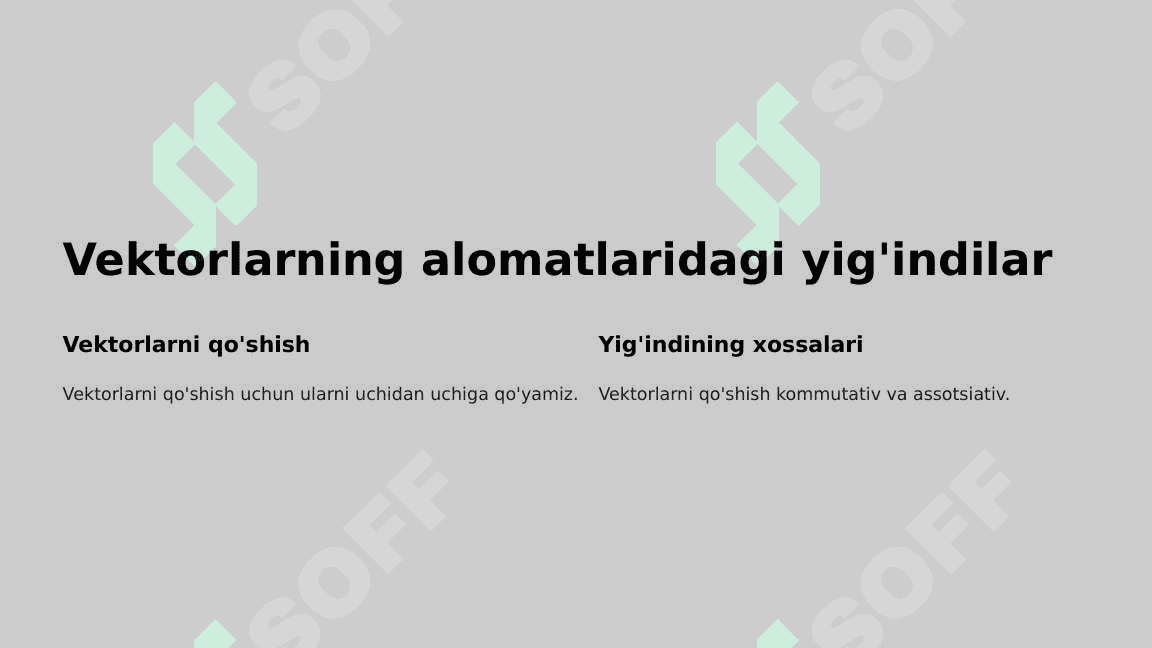 Vektorlar. Vektorlar ustida chiziqli amallar 4
