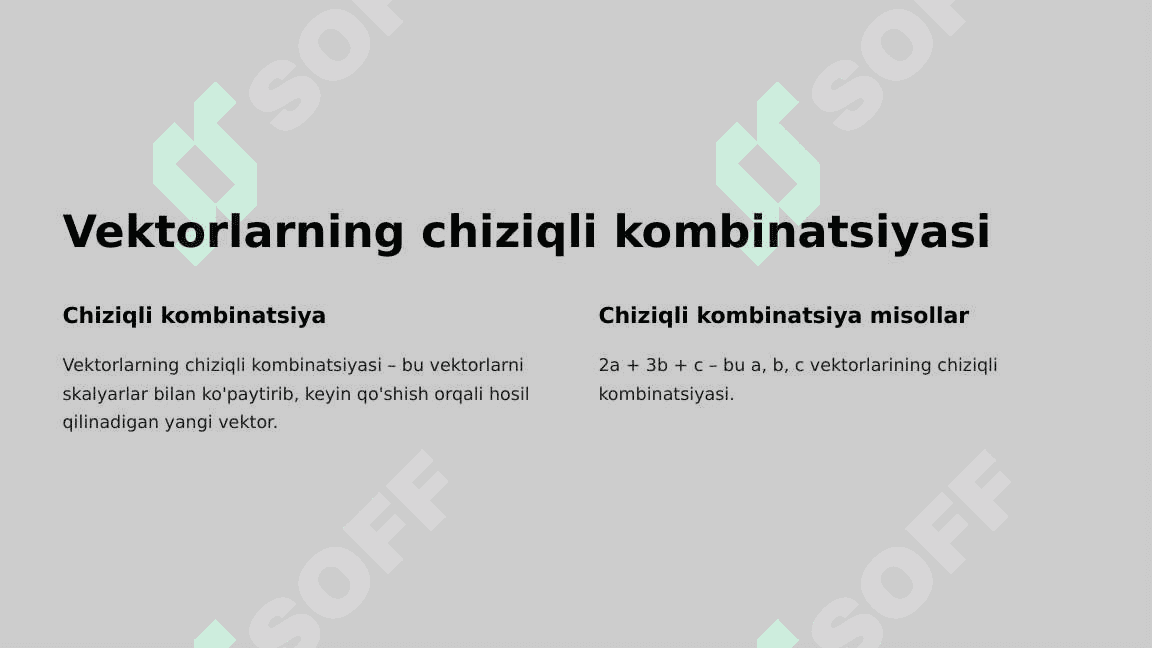 Vektorlar. Vektorlar ustida chiziqli amallar 7