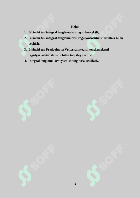 Birinchi tur integral tenglamalar 3