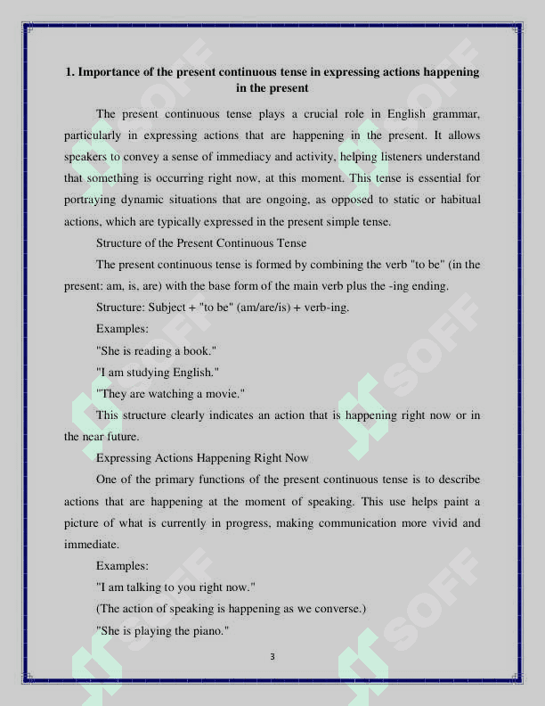 Present continuous tense 3