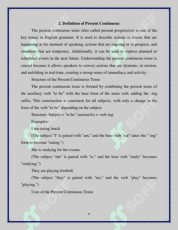 Present continuous tense 4