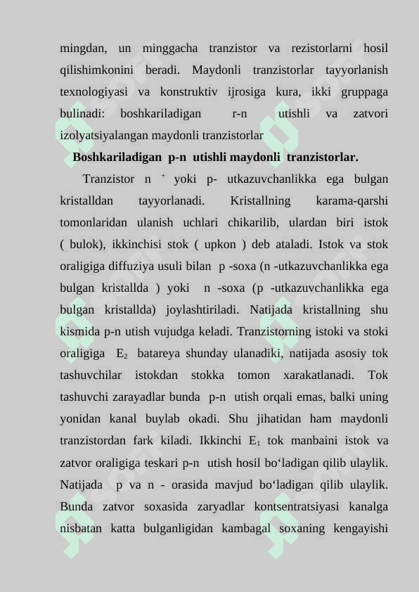 Maydonli tranzistorlar turlari va qo’llanilishi 3