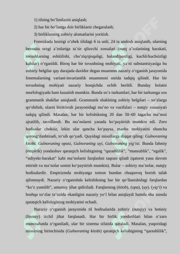 TIL, LISON VA NUTQ MUNOSABATI. TIL SATHLARI VA BIRLIKLARI. LISONIY PARADIGMA, LISONIY ZIDDIYAT VA UNING TURLARI 3