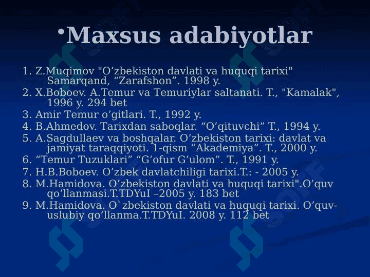 AMIR TEMUR VA TEMURIYLAR IMPERIYASI DAVLATI VA HUQUQI 6