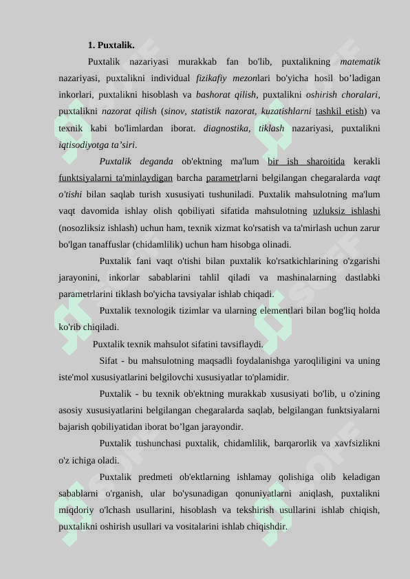 MASHINALARNING PUXTALIGINI TA’MINLASH USULLARI. 2