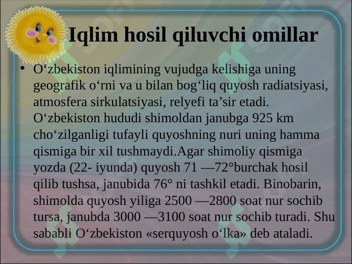 O‘ZBEKISТON IQLIMI 3