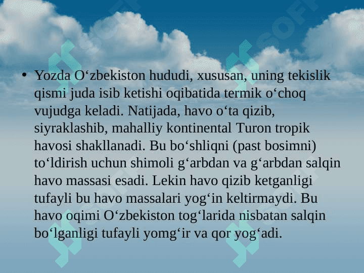 O‘ZBEKISТON IQLIMI 8