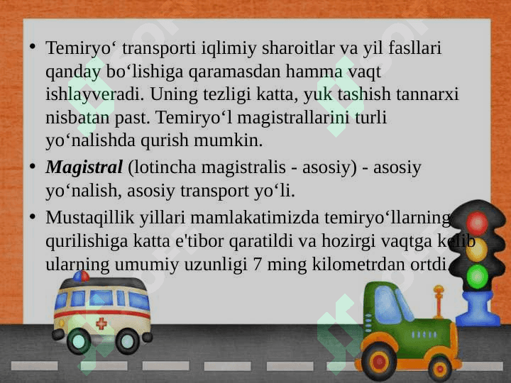 O‘zbekiston transportining zamonaviy rivojlanishi 2