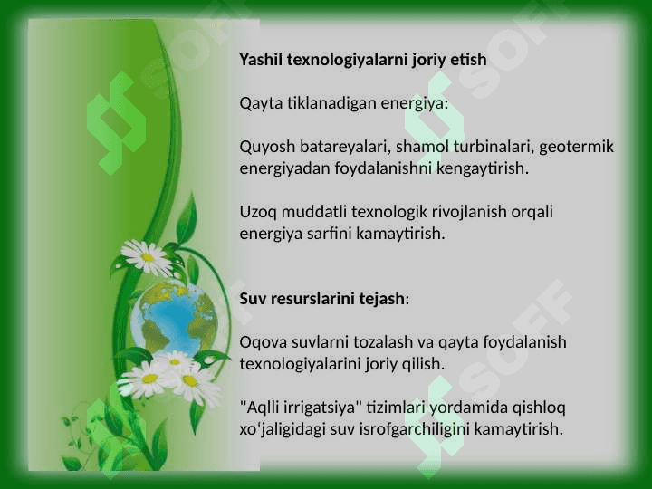 Antropogen omillarning biosferaga salbiy ta’sirini kamaytirish 6