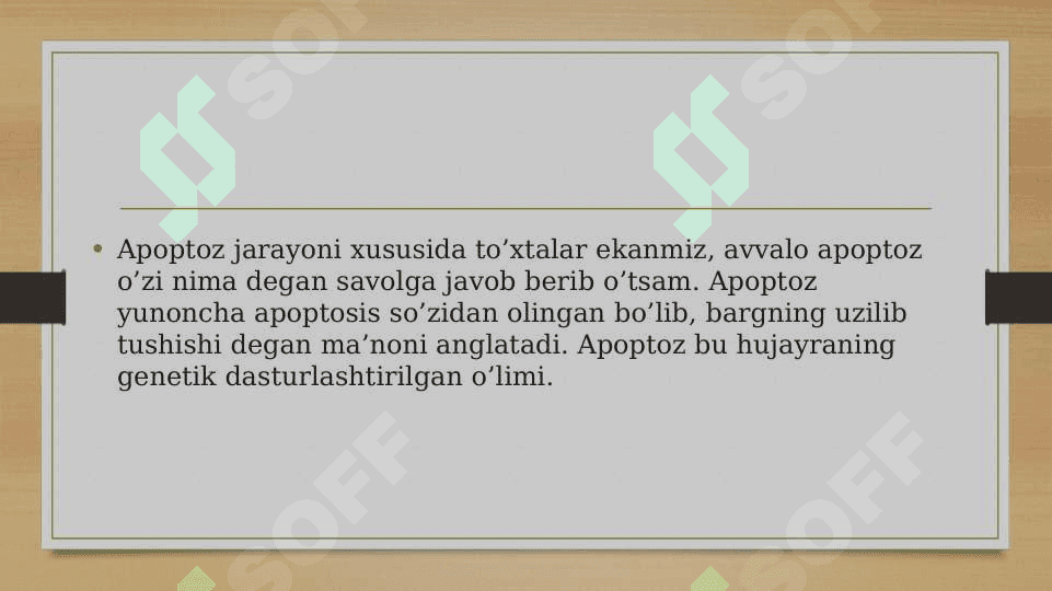 Apoptoz haqida 2