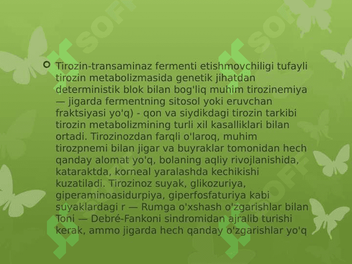 Aminokislotalar almashinuvi buzilishi bilan kechuvchi kasalliklar 3