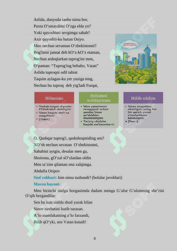 1-sinf soati yangisi 8