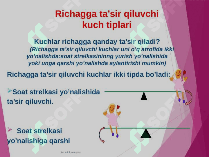 Kuch momenti.Richag va uning muvozanat sharti 6