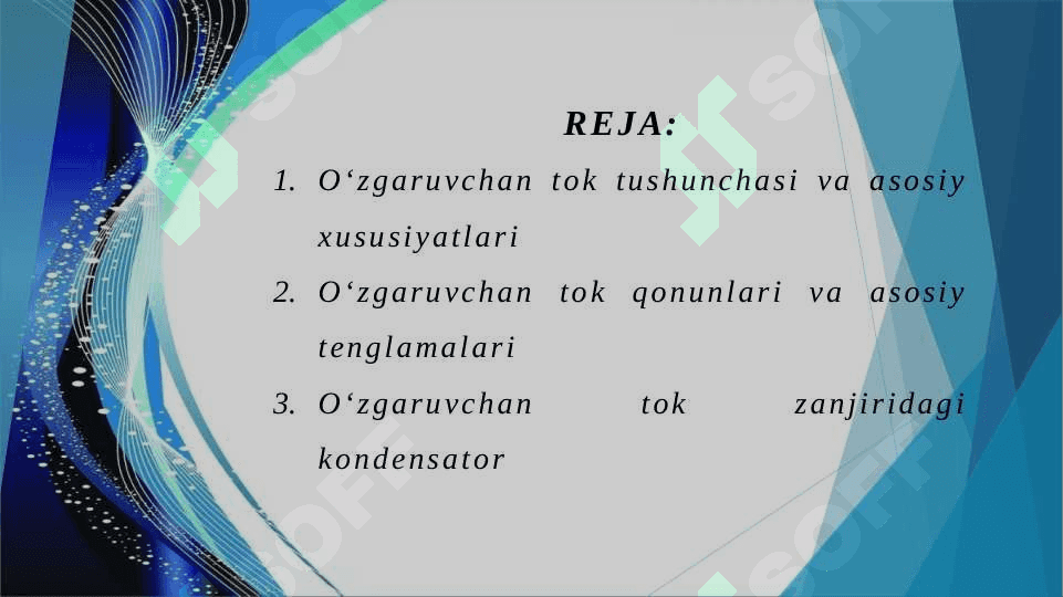 O'zgaruvchan tok qonunlari 2