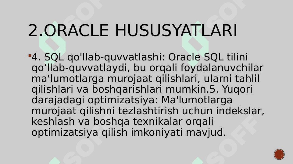 ORACLE MALUMOTLAR BAZASI prezentatsiya ,slide. 7