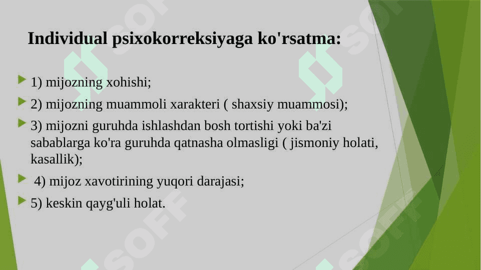 Individual (yakka) va guruhli (frontal) psixokorreksiya 5
