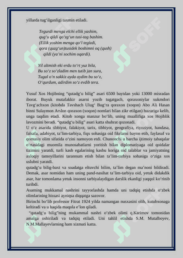 Yusuf Xos Xojib asarlarining tarbiyaviy ahamiyati 3