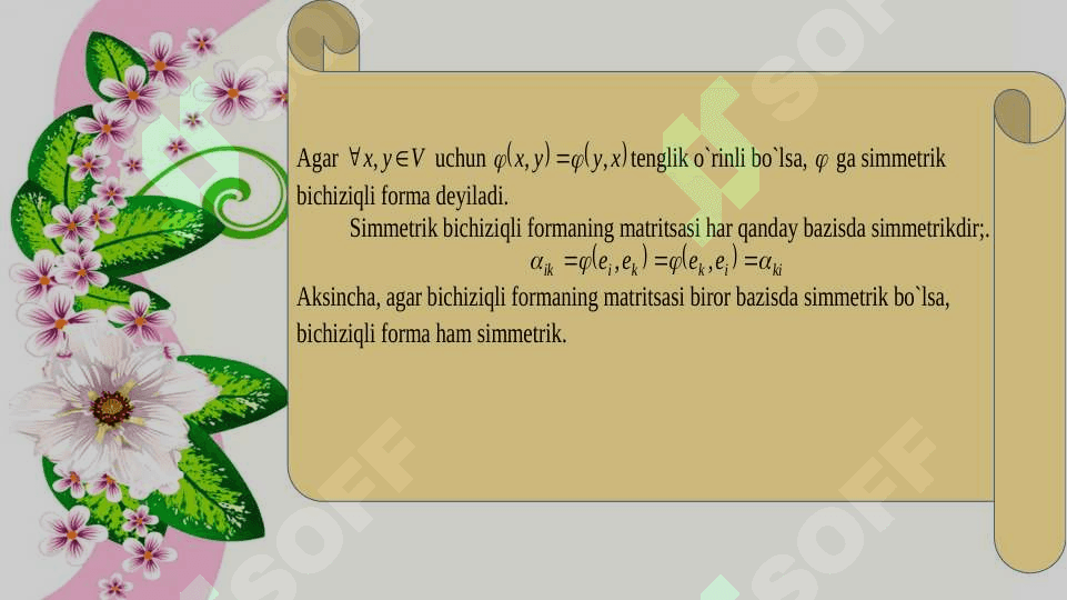 KVADRATIK FORMA MATRITSASI  		VA KVADRATIK FORMA RANGI 4