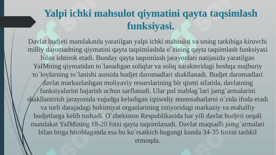 DAVLAT BUDJETINING MOHIYATI VA AHAMIYATI 7