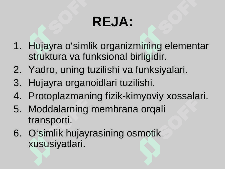 O‘SIMLIK HUJAYRASINING FIZIOLOGIYASI 2