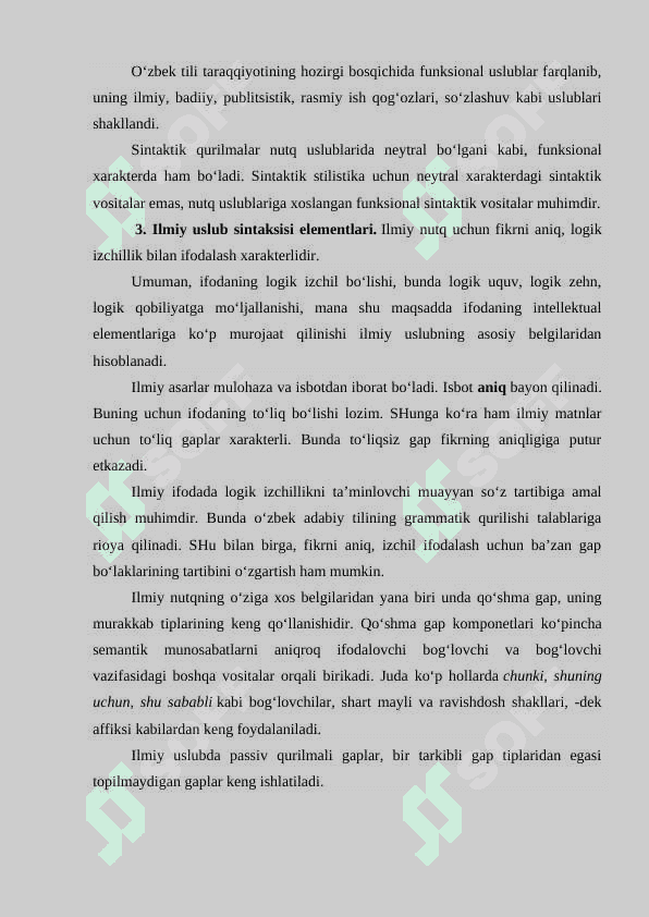 Sintaktik uslubiyat. Sodda gaplar uslubiyati 3