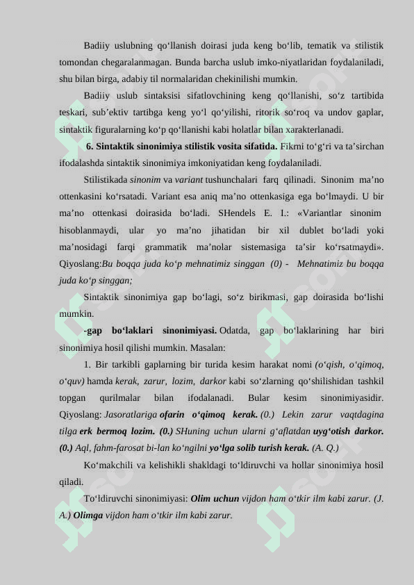 Sintaktik uslubiyat. Sodda gaplar uslubiyati 5