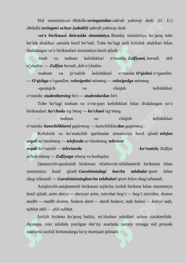 Sintaktik uslubiyat. Sodda gaplar uslubiyati 6