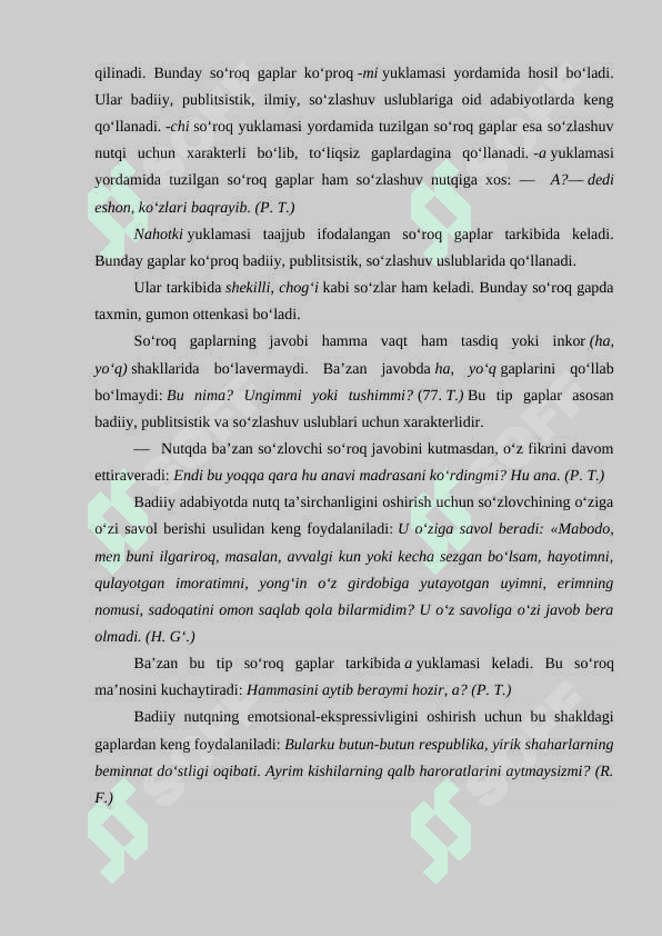 Sintaktik uslubiyat. Sodda gaplar uslubiyati 8