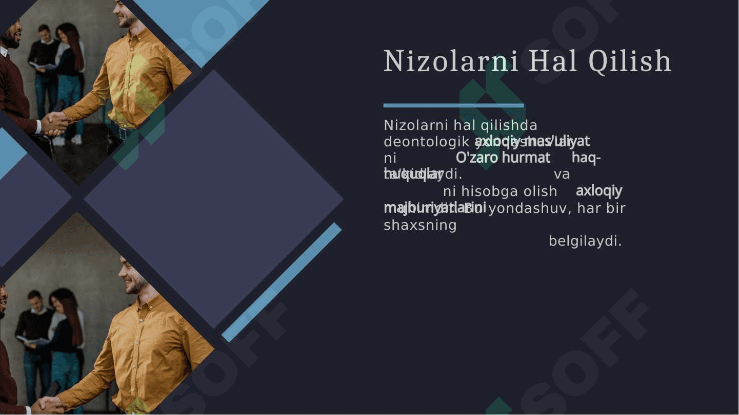 Nizolarni hal qilishda deontologik yondashuvlar. 5