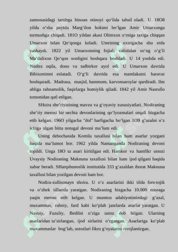 NODIRANING HAYOTI VA IJODI 3