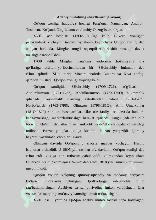 QO’QON ADABIY MUHITI. 2