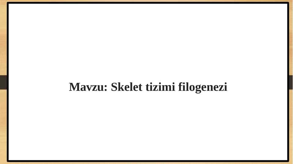 Skelet tizimi filogenezi