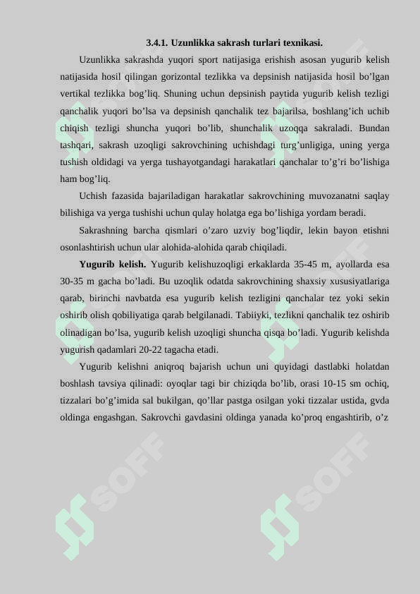 Uzunlikka sakrash turlari texnikasi asoslari 3