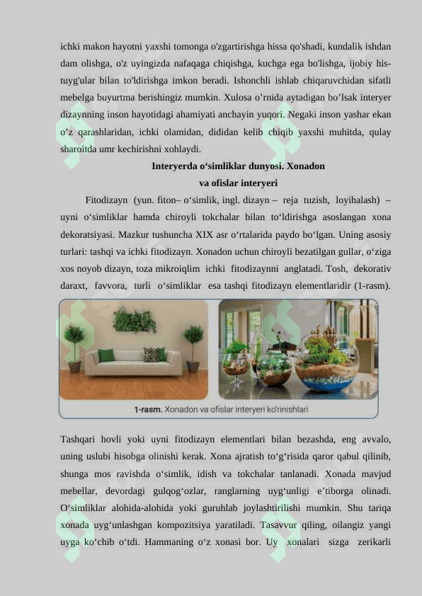 Interyerda o‘simliklar dunyosi 6