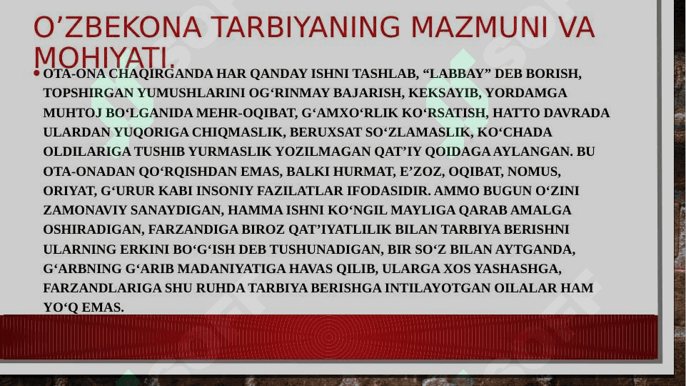 O’zbekona tarbiya mazmuni 6