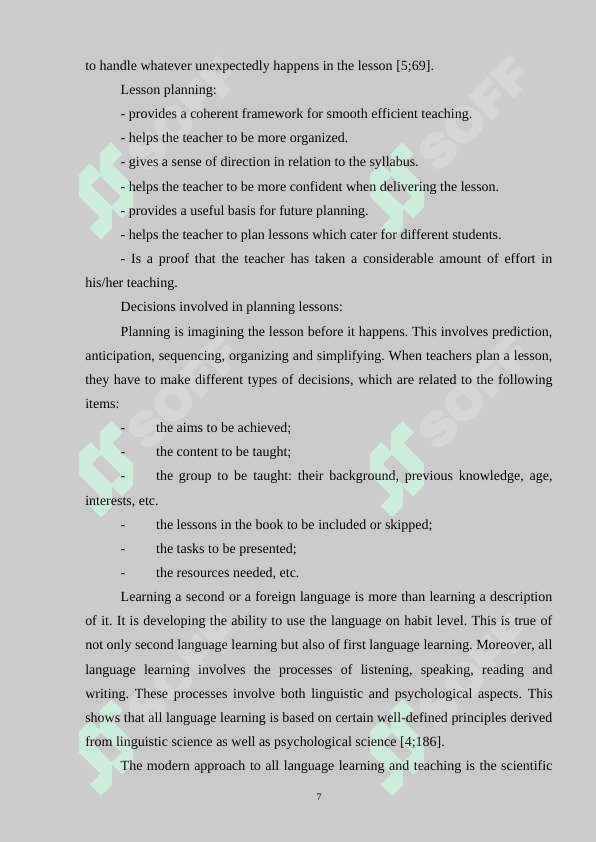 Structure and organization of a foreign language lesson 7