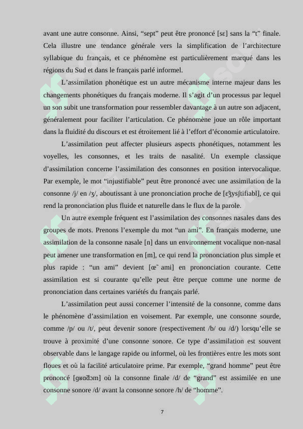 Les changements phonétiques en français moderne 7