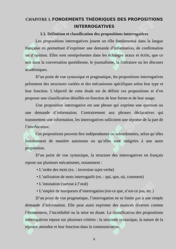 Les types des propositions interrogative dans la langue française 6