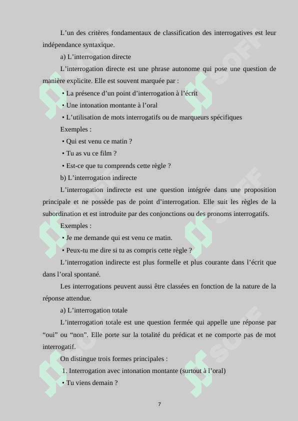 Les types des propositions interrogative dans la langue française 7