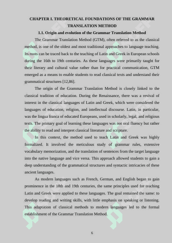 The grammar translation method 6
