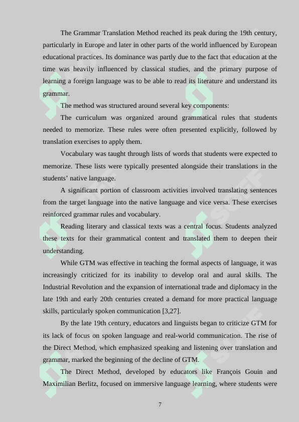 The grammar translation method 7