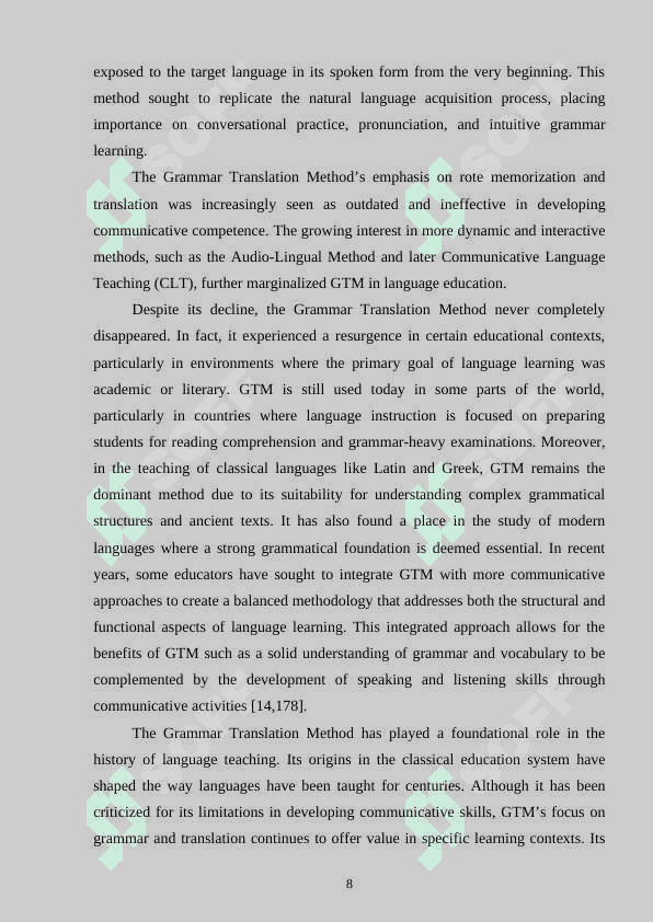 The grammar translation method 8